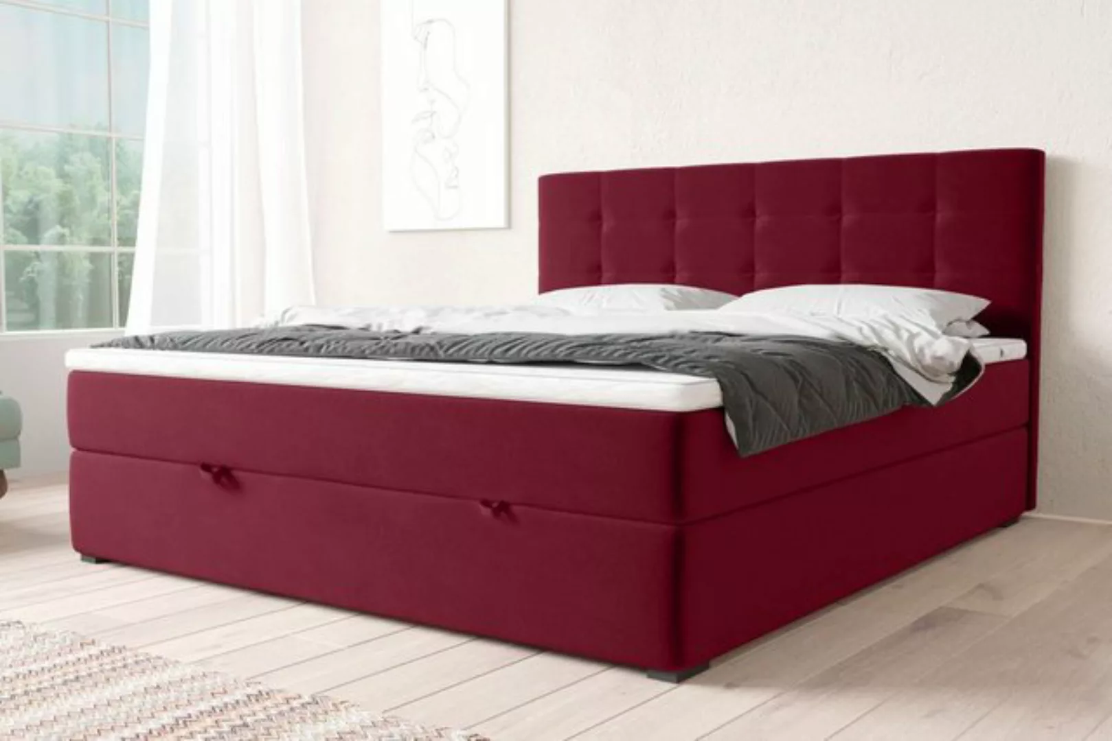Stylefy Boxspringbett Pluto (Schlafzimmerbett, Bett), gepolstert günstig online kaufen