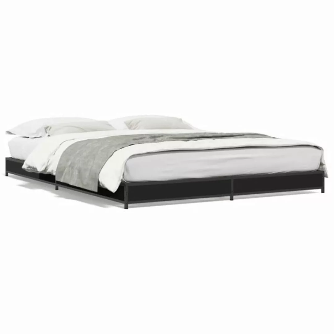 vidaXL Bett Bettgestell Schwarz 120x190 cm Holzwerkstoff und Metall günstig online kaufen