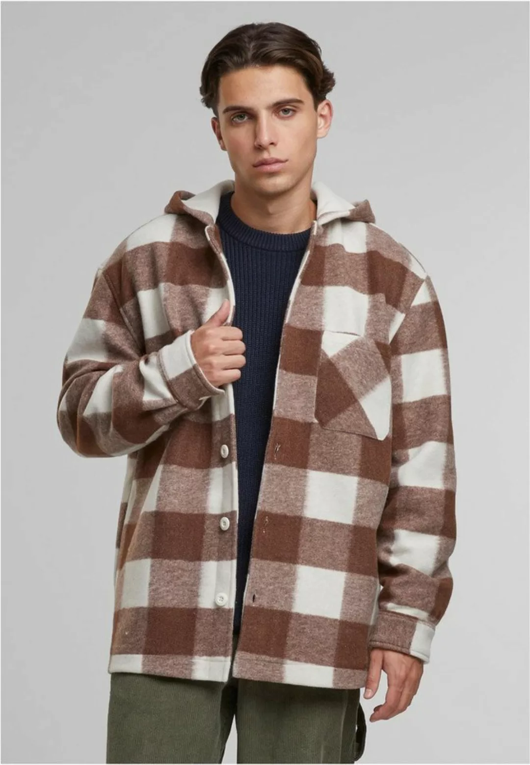 URBAN CLASSICS Kurzjacke Big Check Jacket With Hood günstig online kaufen