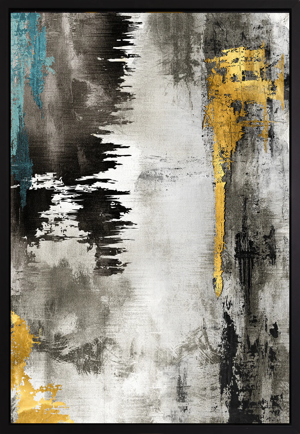 queence Leinwandbild "Abstrakt Gold", Abstrakt, mit einem Schattenfugenrahm günstig online kaufen