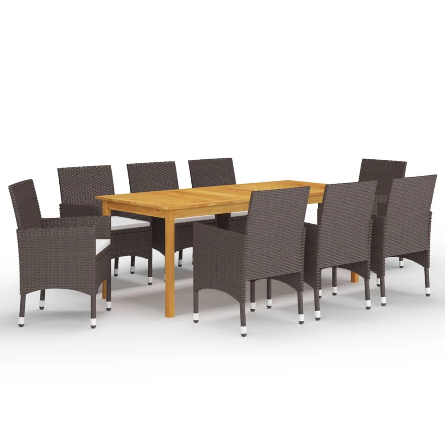 vidaXL 9-Tlg Garten-Essgruppe mit Kissen Braun 3095868 günstig online kaufen