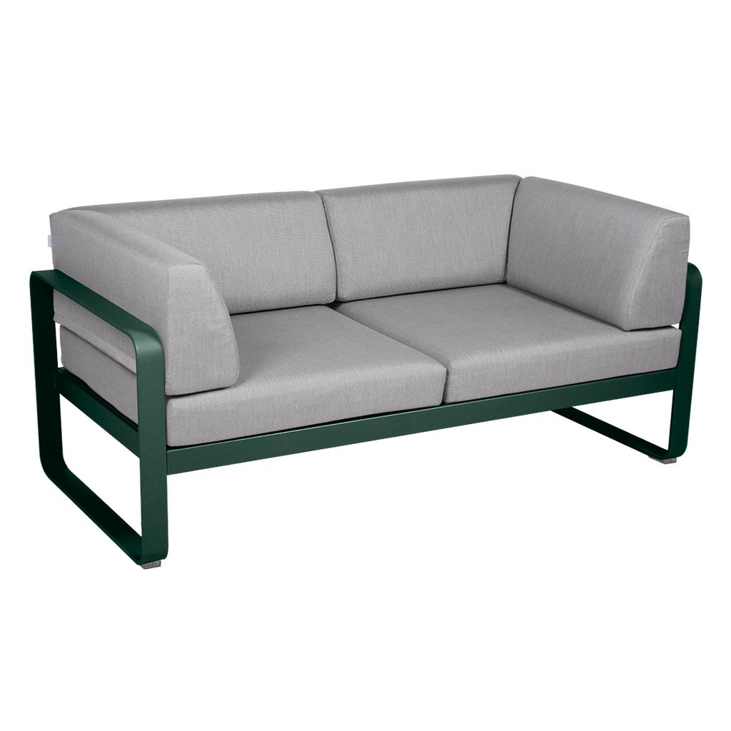 Bellevie 2-Sitzer Club Sofa 02 Zederngrün 79 Flanellgrau günstig online kaufen