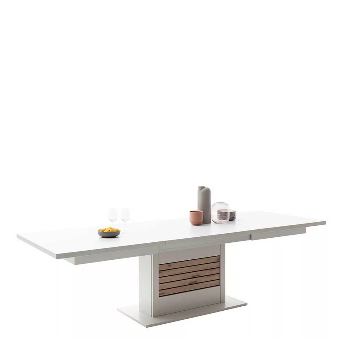 Esszimmer Tisch mit Auszug in modernem Design zwei Einlegeplatten günstig online kaufen
