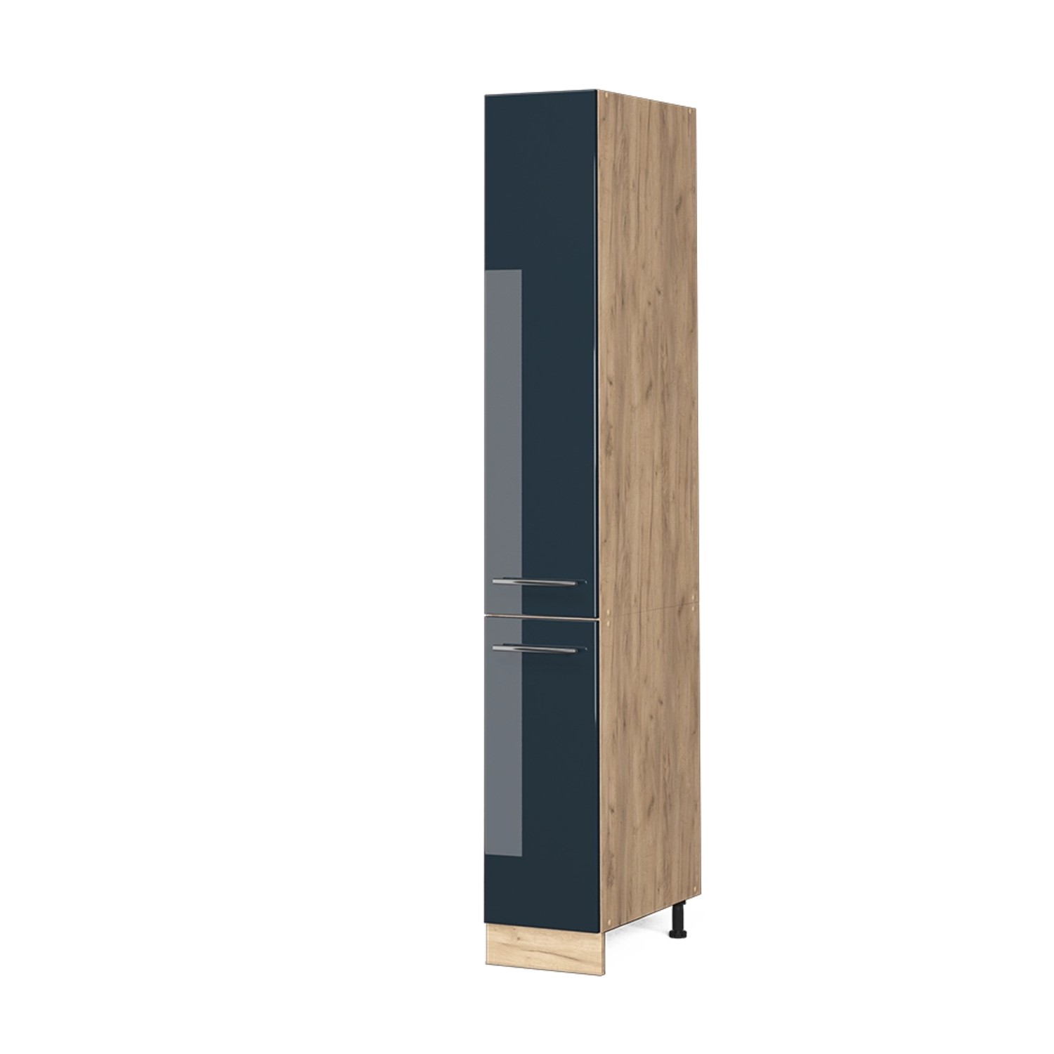 Vicco Hochschrank Fame-Line, Dunkelblau Hochglanz/Goldkraft Eiche, günstig online kaufen