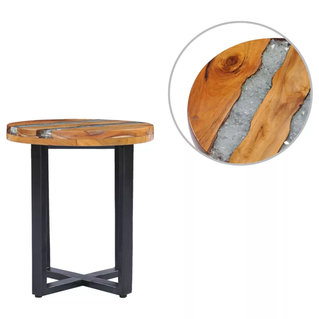 Couchtisch 40 X 45 Cm Massivholz Teak Und Polyresin günstig online kaufen