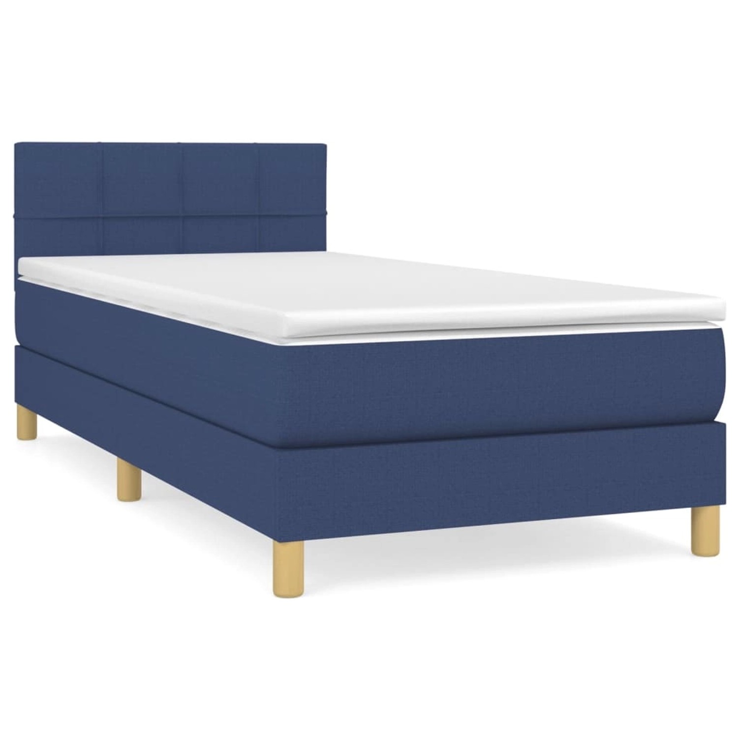 vidaXL Boxspringbett mit Matratze Blau 90x190 cm Stoff1467112 günstig online kaufen