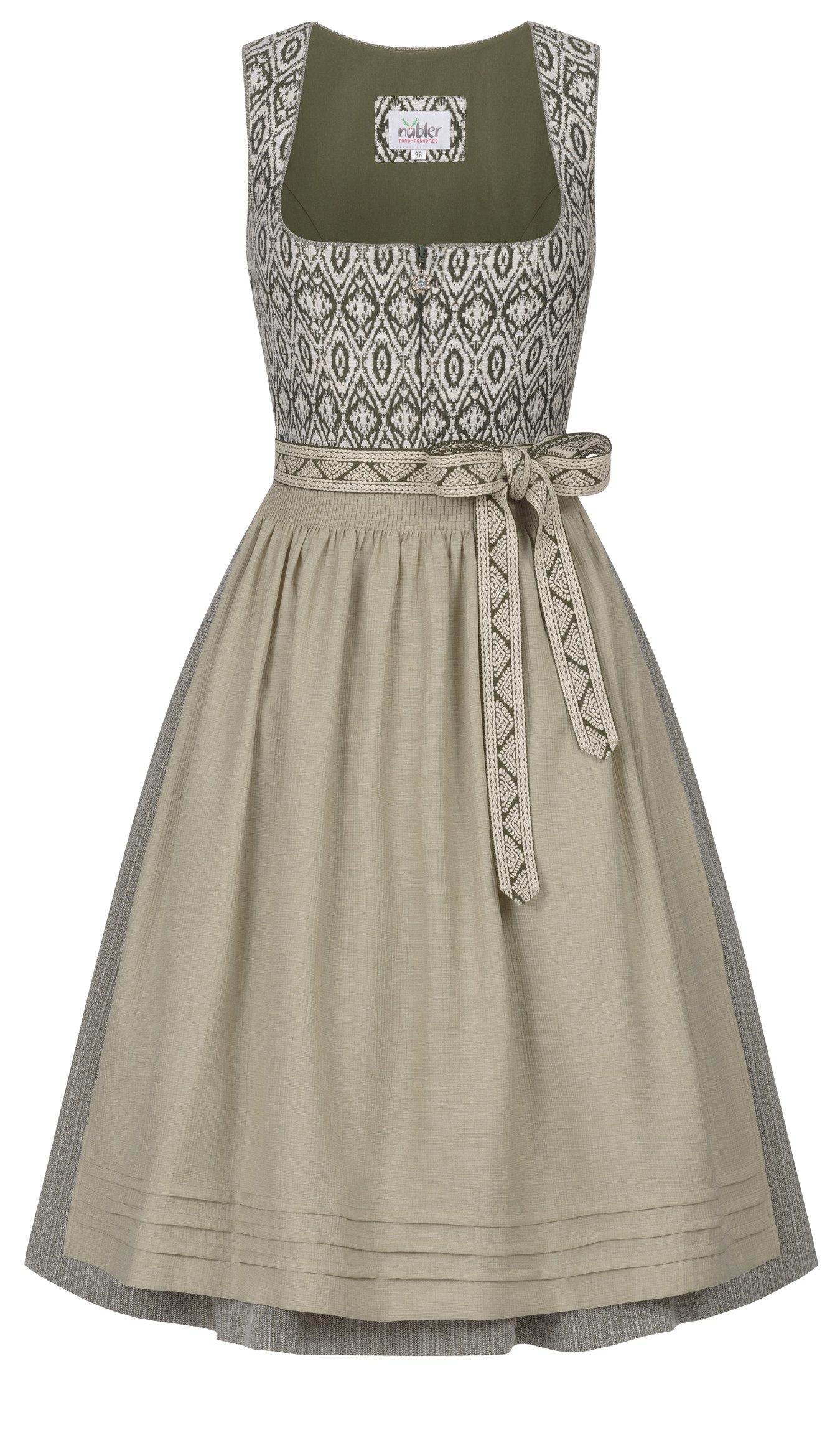 Nübler Dirndl Mididirndl Gudrun in Oliv günstig online kaufen