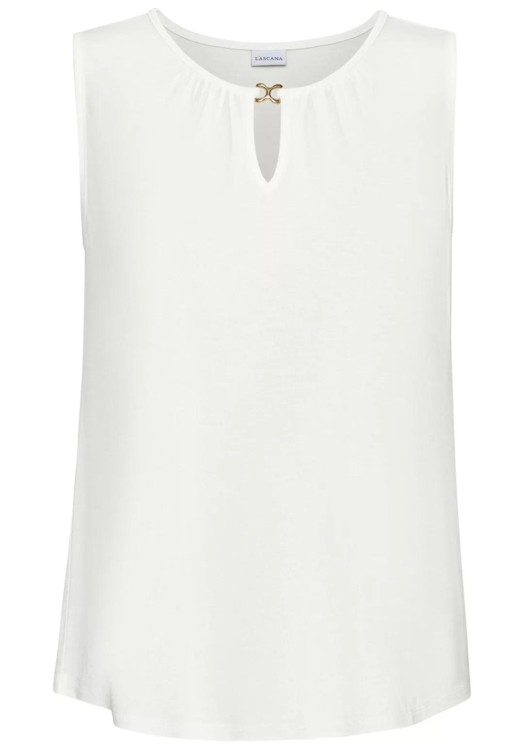 Vivance Tanktop, mit goldenem Zieraccessoire, weich fließende Qualität günstig online kaufen