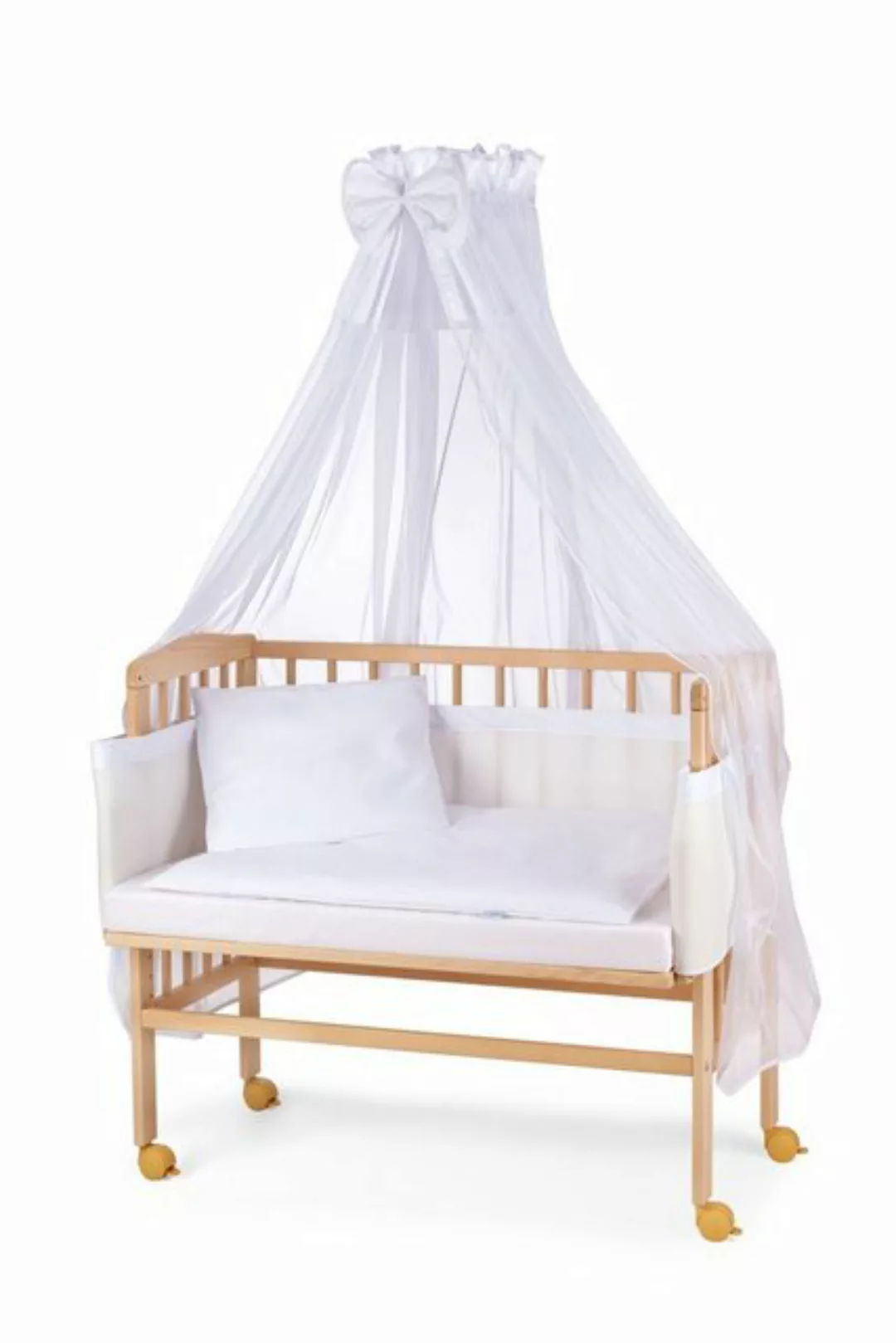 Waldin Beistellbett Baby Beistellbett, Matratze, Stoffset, Buche massiv, ve günstig online kaufen