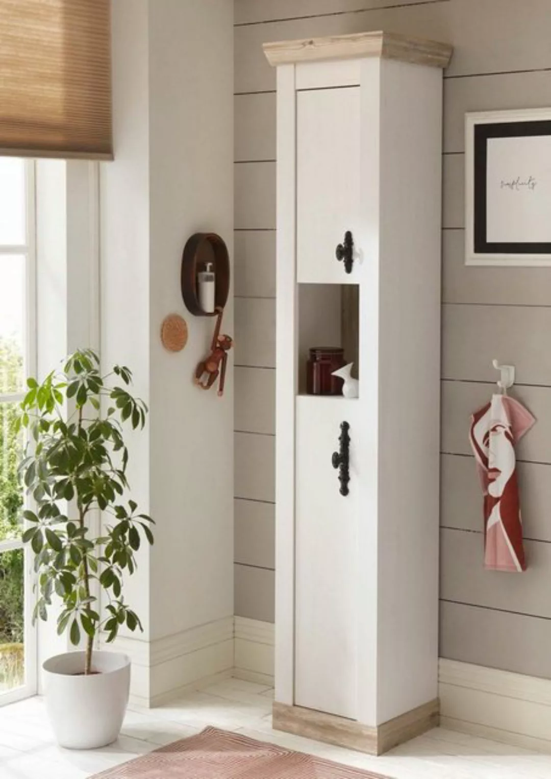 Möbel Stellbrink Badezimmerspiegelschrank Florenz Stauraumschrank II 200cm günstig online kaufen