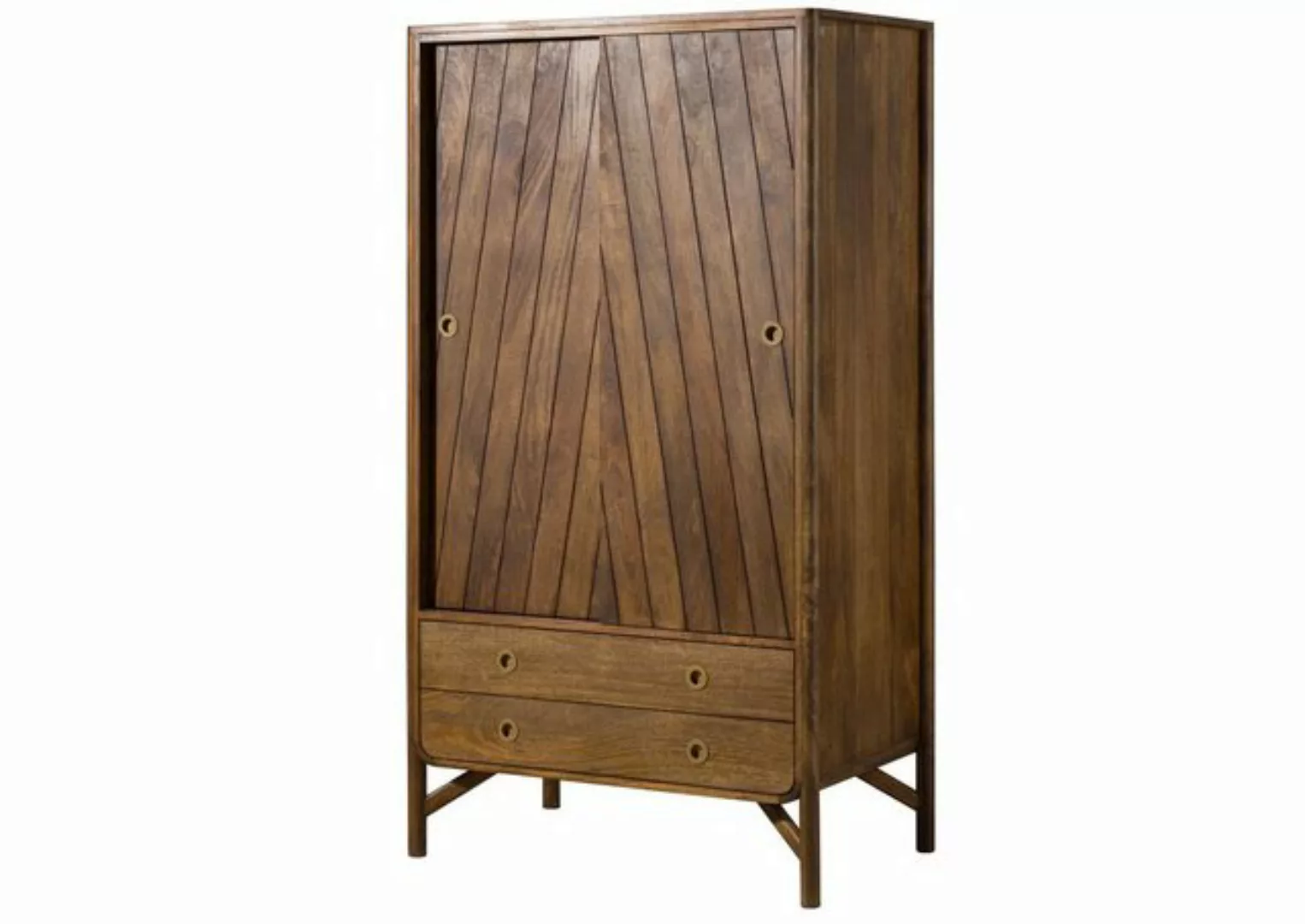 Massivmoebel24 Kleiderschrank (Mango 100x60x180 braun geölt / Griff gold LO günstig online kaufen