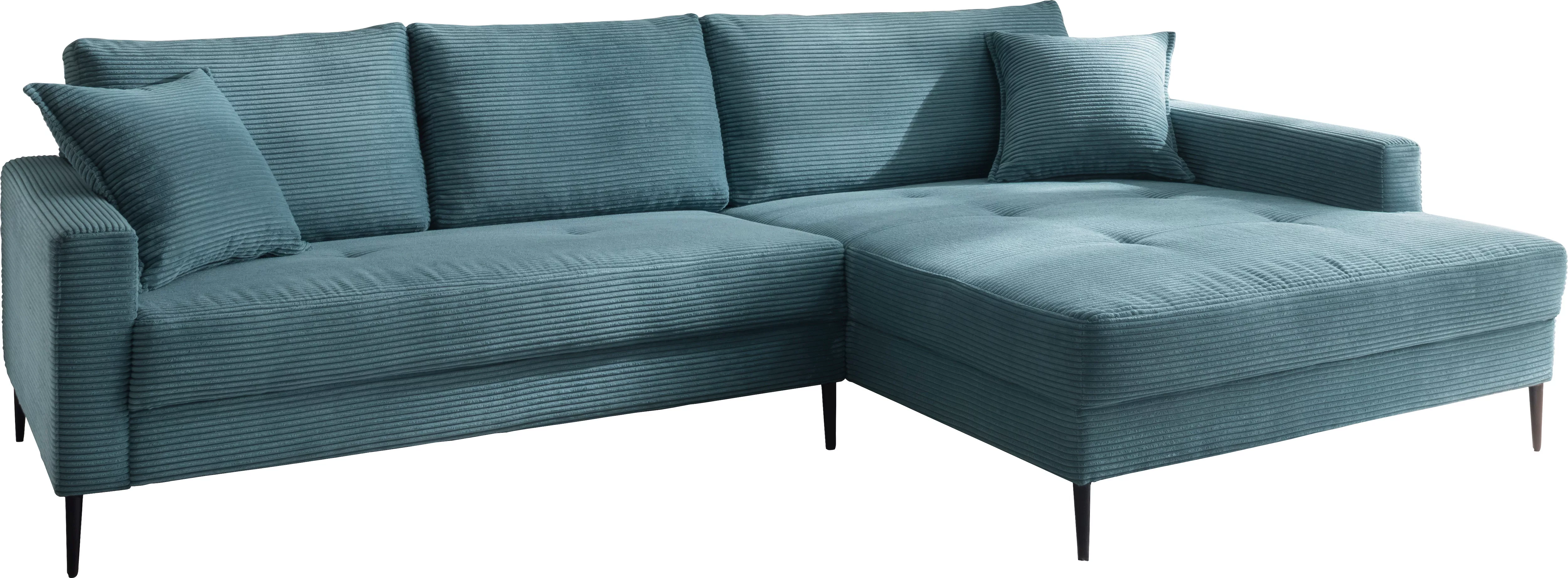 Trends by HG Ecksofa "Summer L-Form", in Cord-Stoff mit Metallfuß günstig online kaufen