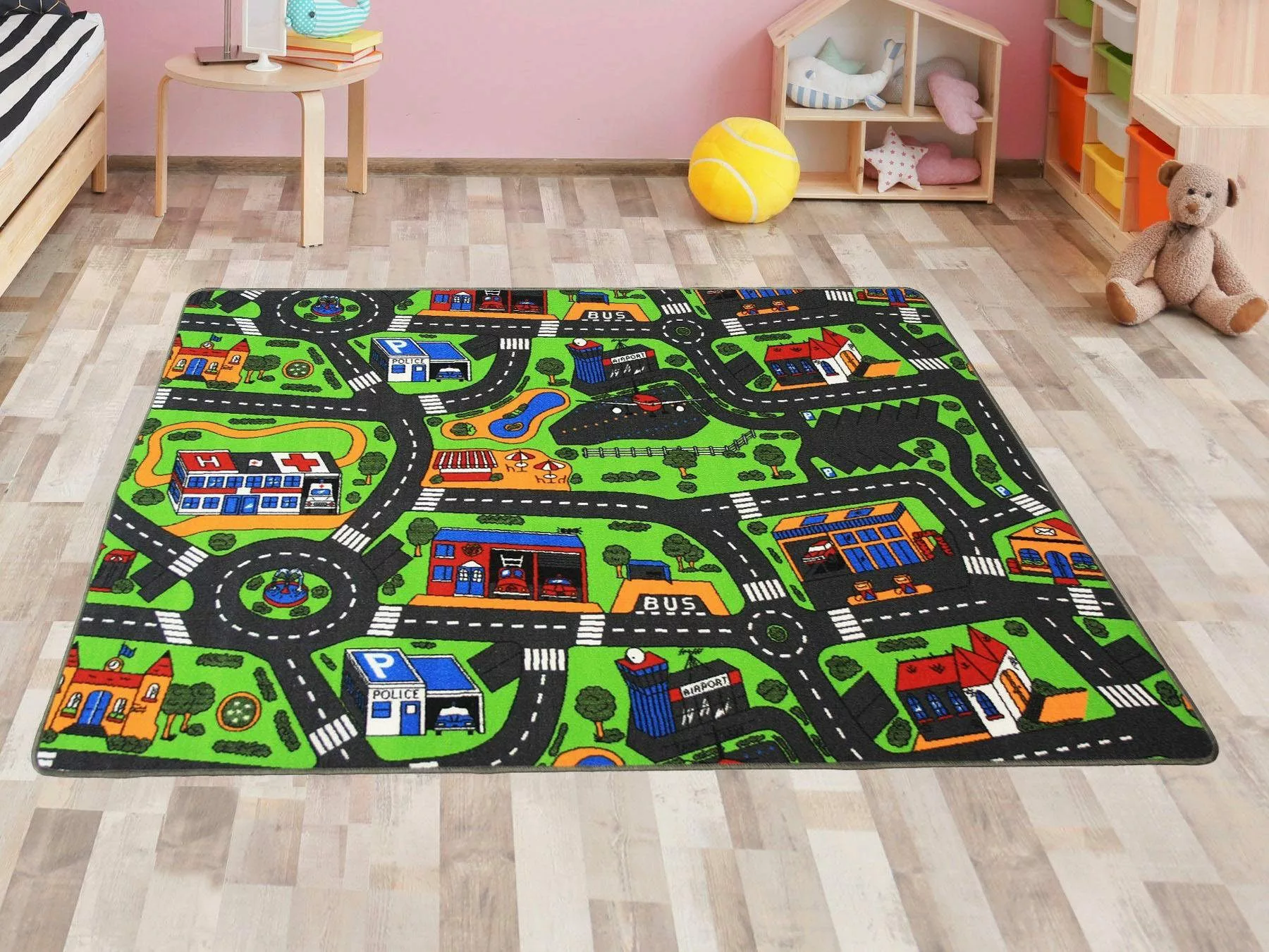 Primaflor-Ideen in Textil Kinderteppich »CITY«, rechteckig, 5 mm Höhe, Stra günstig online kaufen