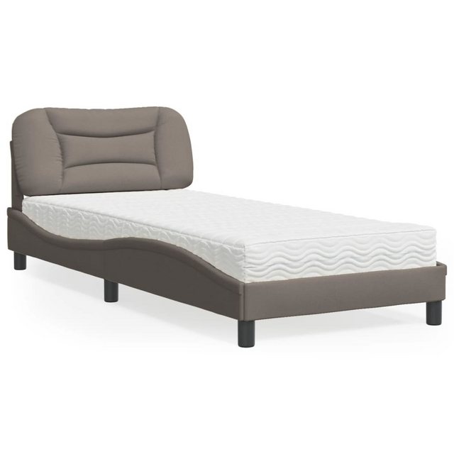 vidaXL Bett Bett mit Matratze Taupe 90x200 cm Stoff günstig online kaufen