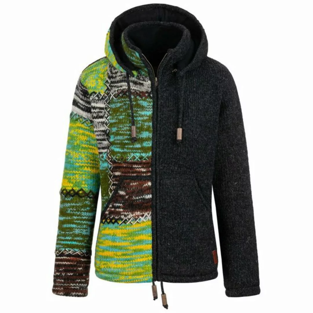 KUNST UND MAGIE Strickjacke Unisex Strickjacke Wolle Winterjacke Wolljacke günstig online kaufen