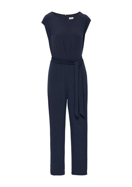 s.Oliver BLACK LABEL Overall Jersey-Jumpsuit mit Falte und Bindegürtel Bind günstig online kaufen