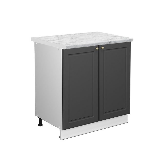 Vicco Spülenunterschrank Fame-Line, Anthrazit-Gold/Weiß, 80 cm mit Regal, A günstig online kaufen