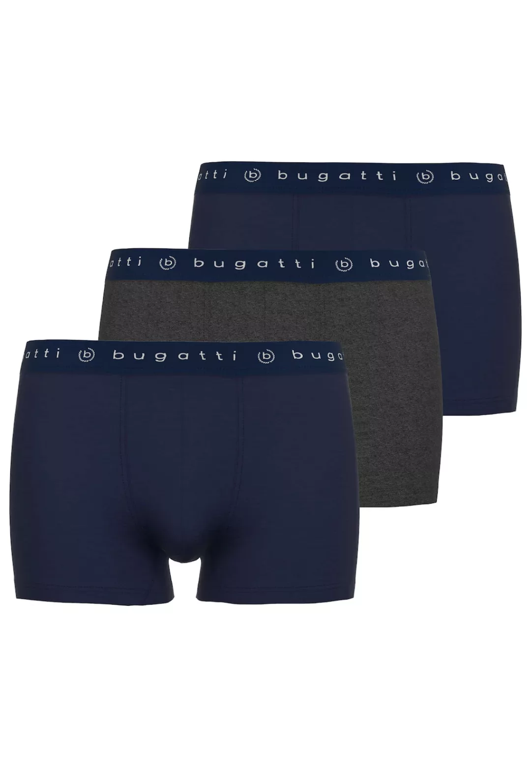 bugatti Slip "Mailand", (3er Pack), breiter Bund, mit Logo, atmungsaktiv, B günstig online kaufen