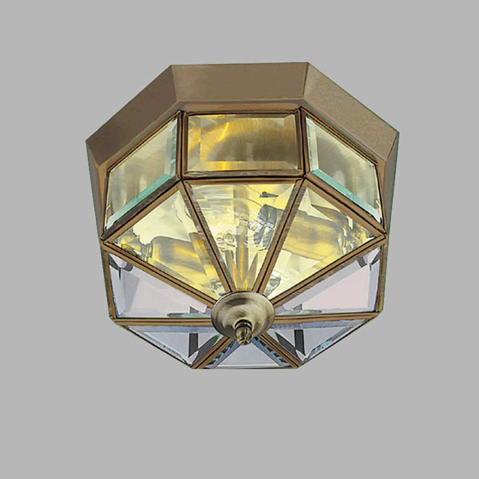 Deckenlampe Flush Klassik messing antik, achteckig günstig online kaufen
