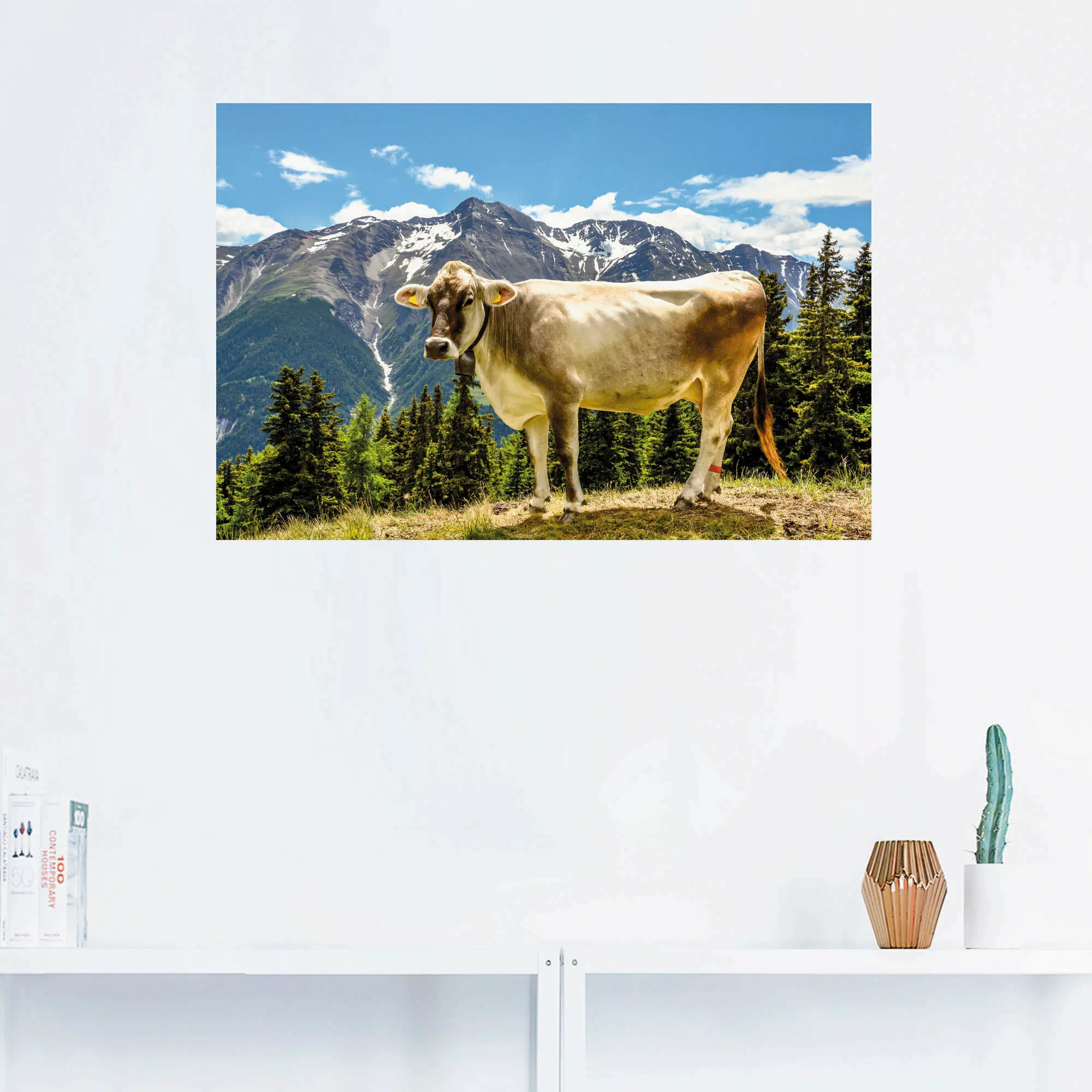 Artland Wandbild "Bergkuh in den Alpen im Sommer", Haustiere, (1 St.), als günstig online kaufen