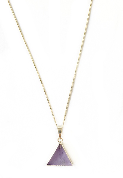 Amethyst Dreieck Halskette, Aufrecht Vergoldet Von Crystal And Sage günstig online kaufen