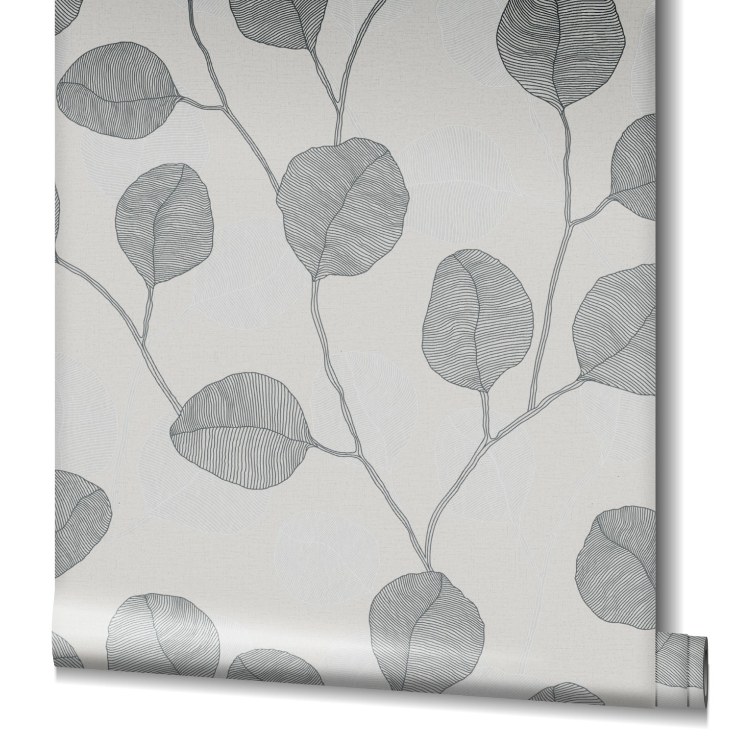 Marburg Vliestapete GZSZ Blattmotiv Floral 10,05 m x 0,53 m Grau FSC® günstig online kaufen