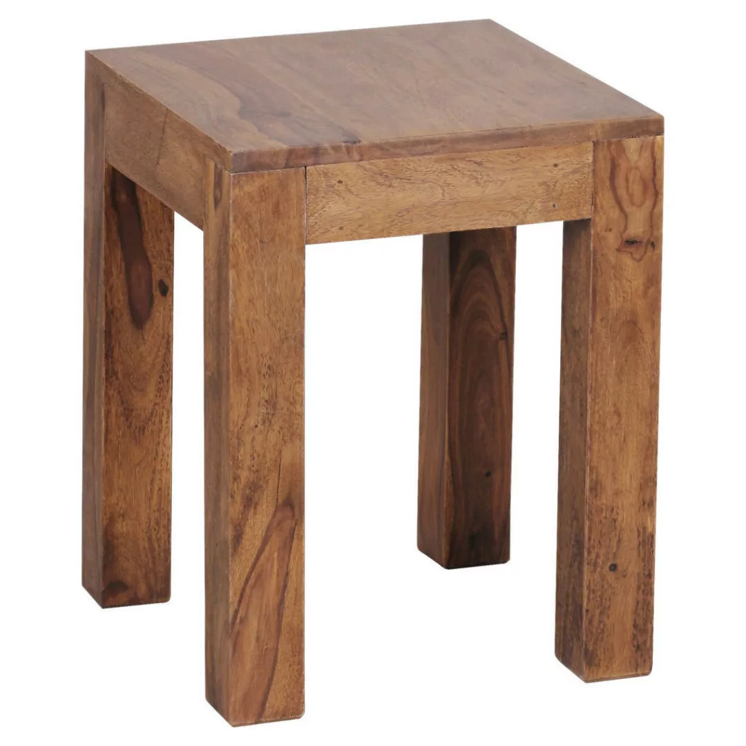 Beistelltisch MUMBAI Massiv-Holz Sheesham 35 x 35 cm Wohnzimmer-Tisch Desig günstig online kaufen