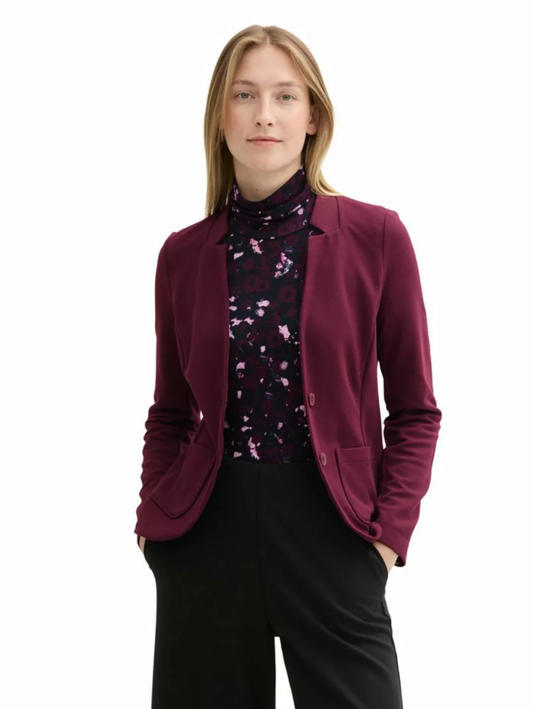 TOM TAILOR Sweatblazer Ottoman mit aufgesetzten Taschen und Struktur günstig online kaufen