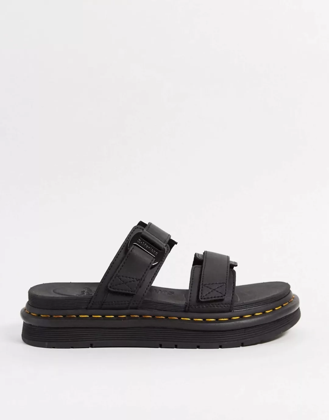 Dr Martens – Chilton – Slipper-Sandalen aus schwarzem Leder günstig online kaufen