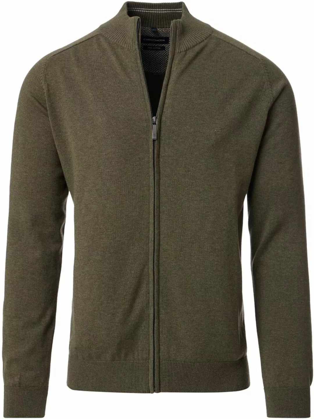 Casa Moda Strickjacke Zip Olivgrün - Größe XXL günstig online kaufen