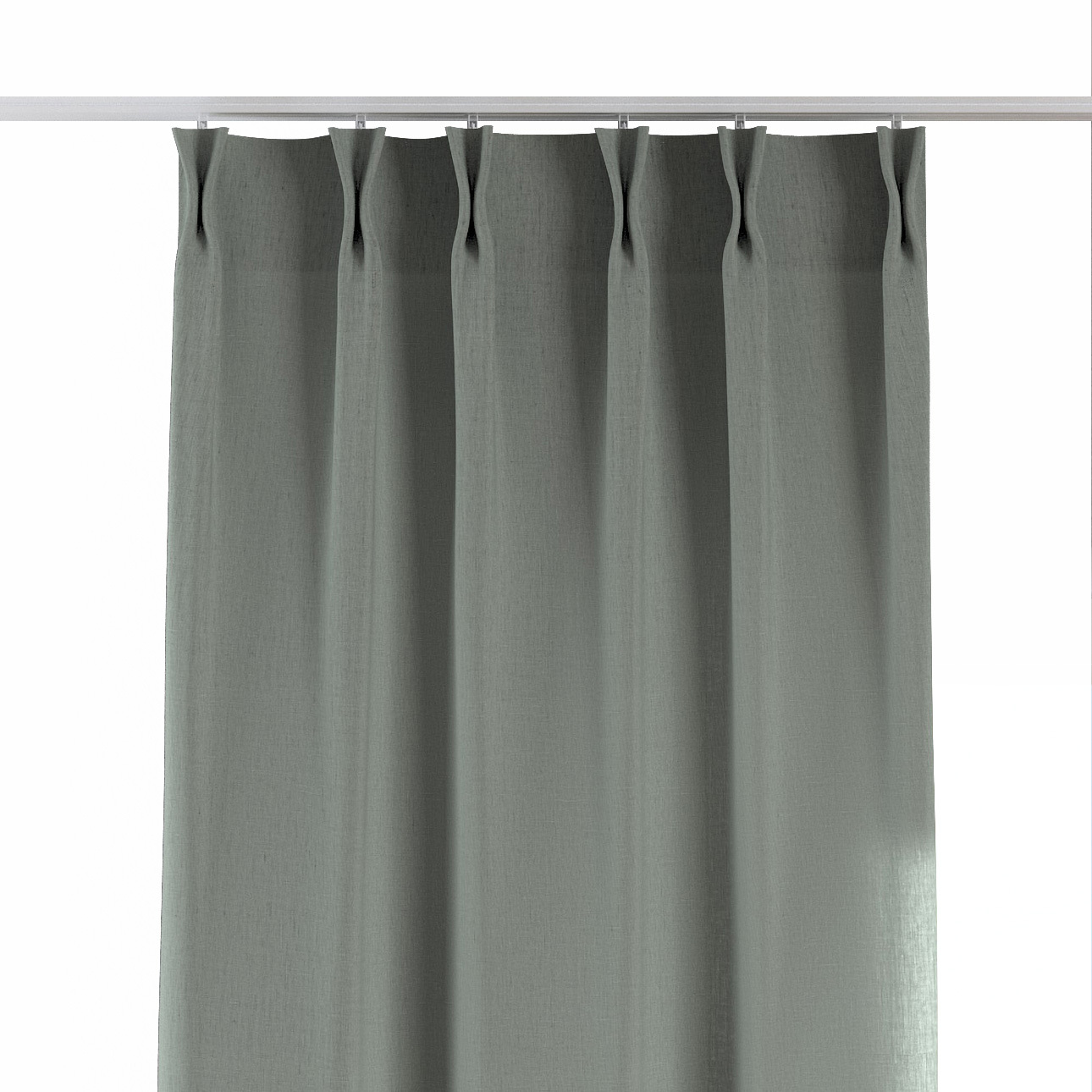 Vorhang mit flämischen 2-er Falten, grau, Leinen (159-10) günstig online kaufen