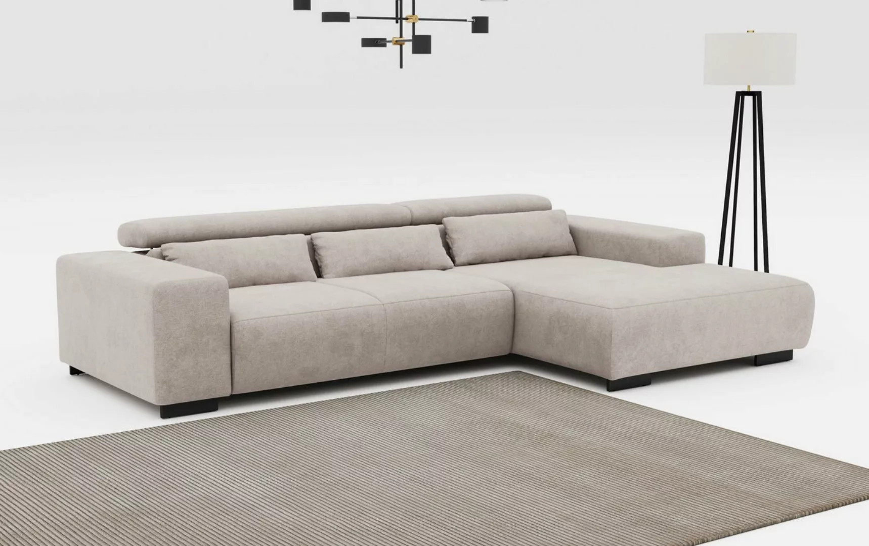 COTTA Ecksofa "Side L-Form, mit Kopfteilverstellung und Zierkissen", option günstig online kaufen