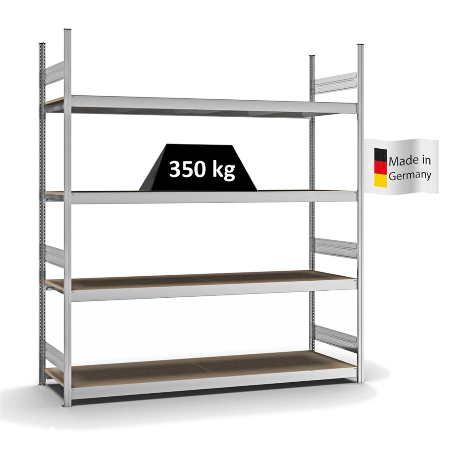 PROREGAL Weitspannregal Stecksystem T-Profil Grundregal HxBxT 250x225x60 cm günstig online kaufen