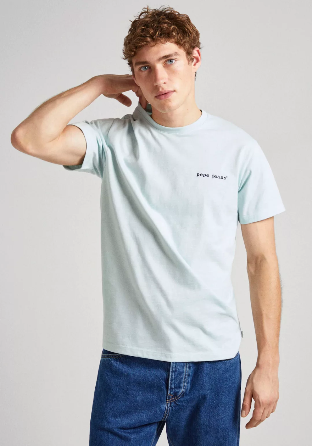 Pepe Jeans Kurzarmshirt mit Logo-Schriftzug auf der Vorder- und Rückseite günstig online kaufen