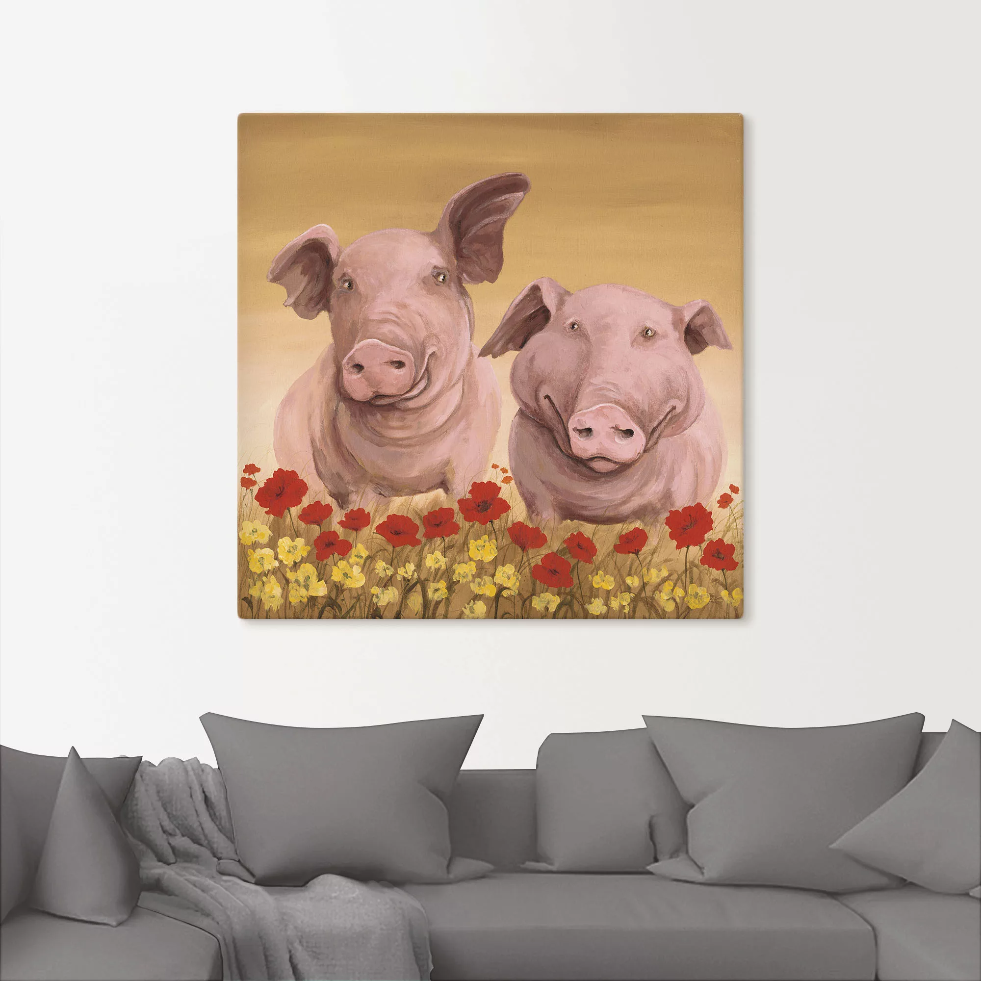 Artland Leinwandbild "Schweine", Haustiere, (1 St.), auf Keilrahmen gespann günstig online kaufen
