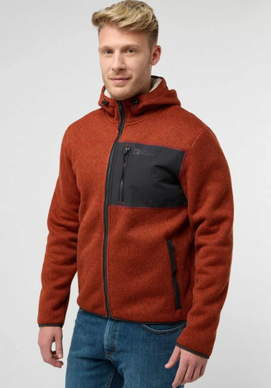 Jack Wolfskin Fleecejacke "KAMINFEUER HOODED JKT M", mit Kapuze günstig online kaufen