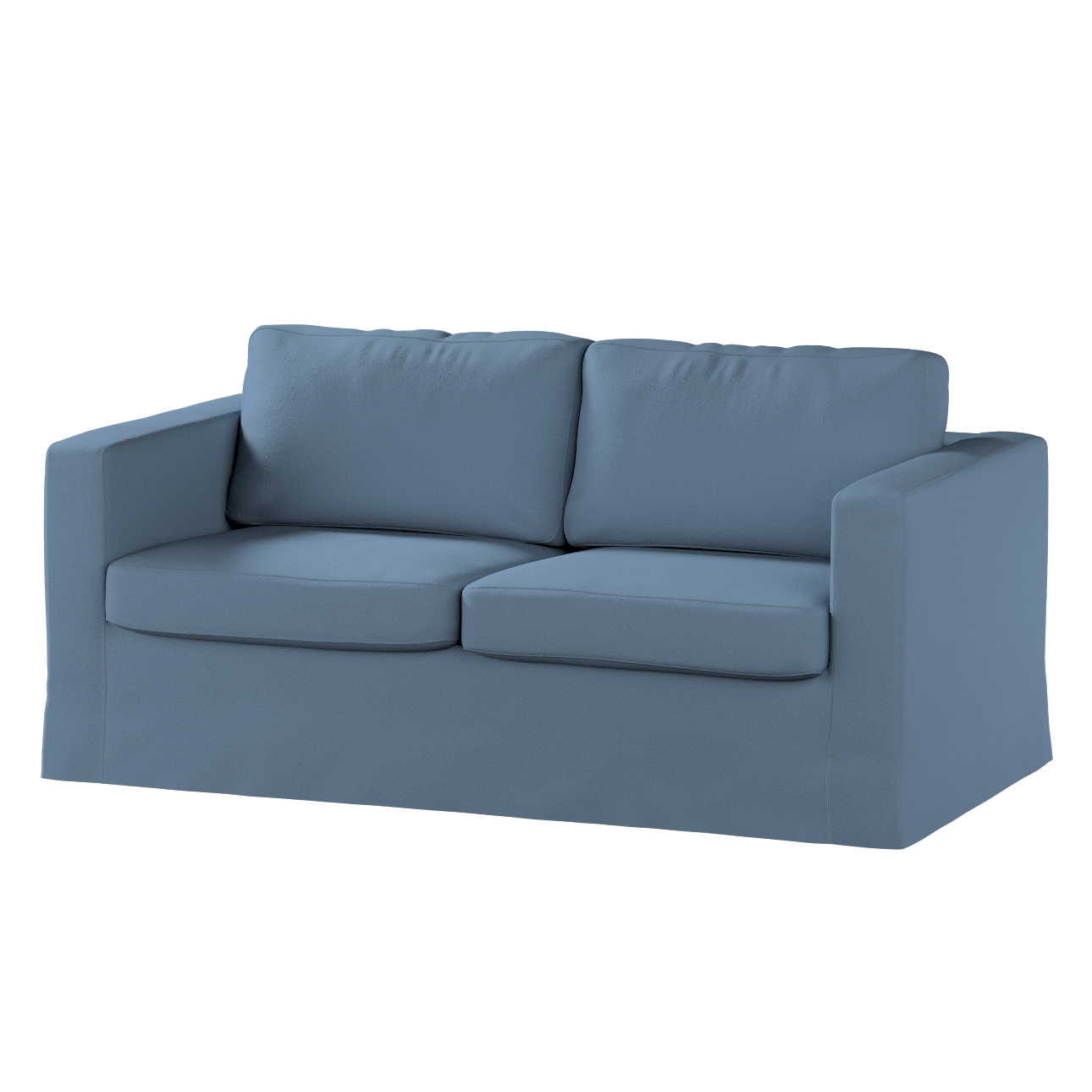 Bezug für Karlstad 2-Sitzer Sofa nicht ausklappbar, lang, blau, Sofahusse, günstig online kaufen