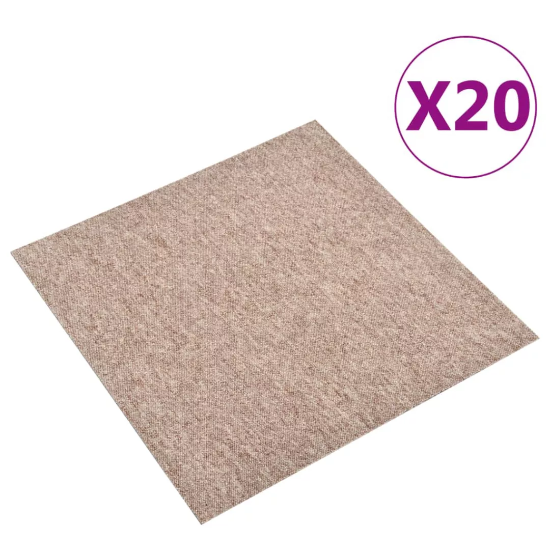 Teppichfliesen 20 Stk. 5 M² 50x50 Cm Beige günstig online kaufen