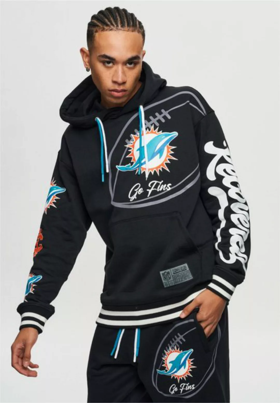 Recovered Kapuzensweatshirt NFL Dolphins Go Fins für alle Miami Dolphins-Fa günstig online kaufen