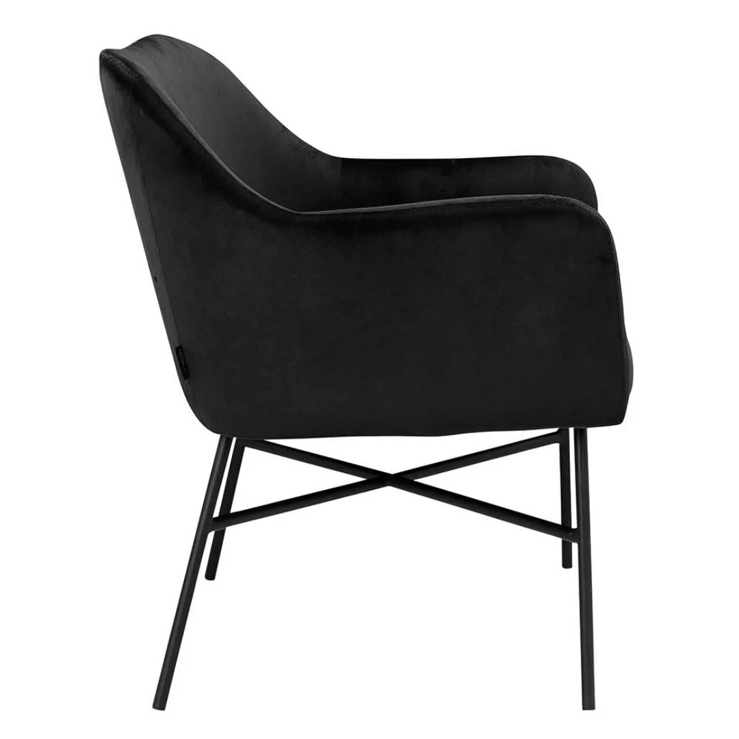 Wohnzimmer Sessel in Schwarz Samt Metall Vierfußgestell günstig online kaufen
