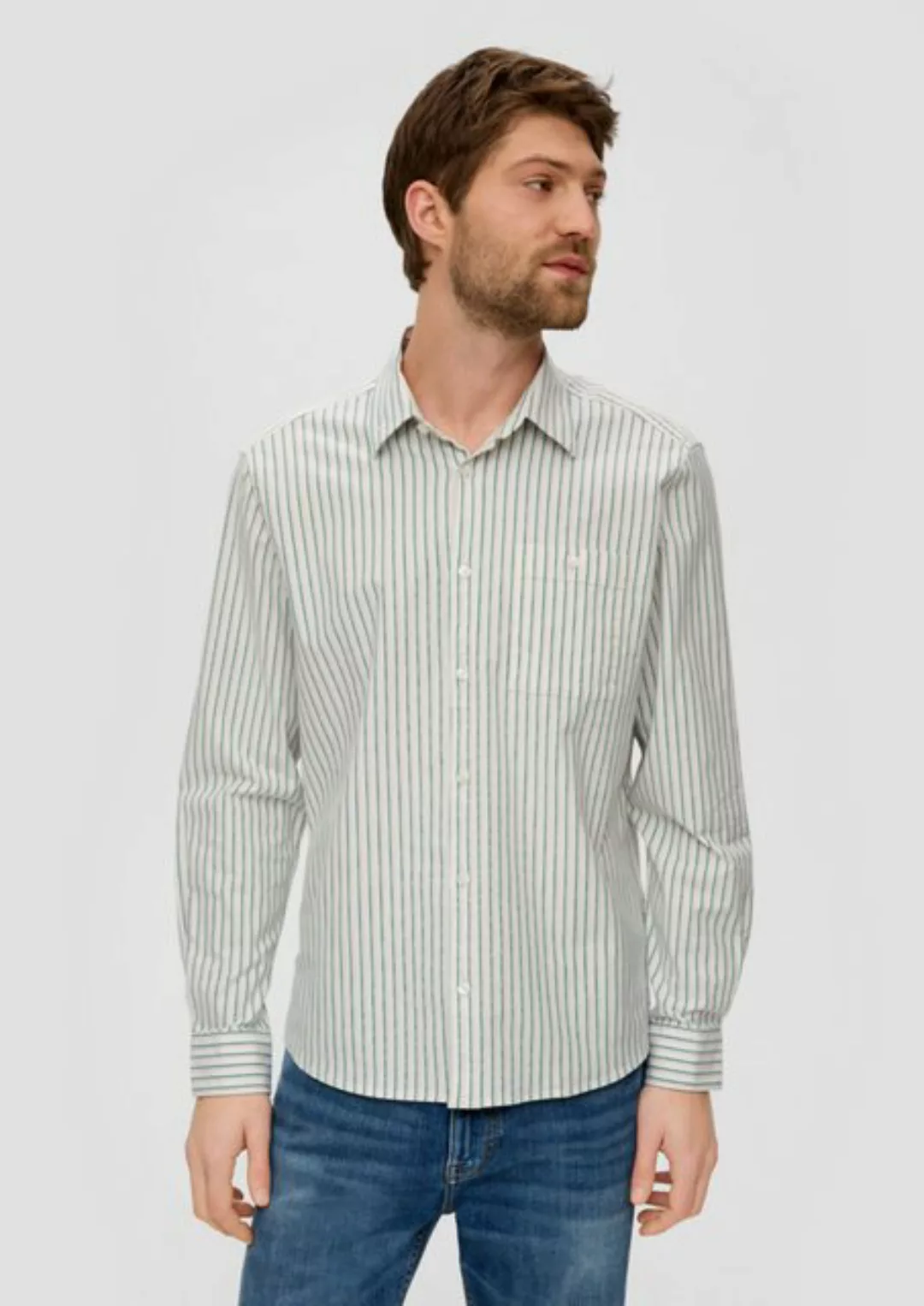s.Oliver Langarmhemd Langarmhemd mit Under-Button-down-Kragen günstig online kaufen