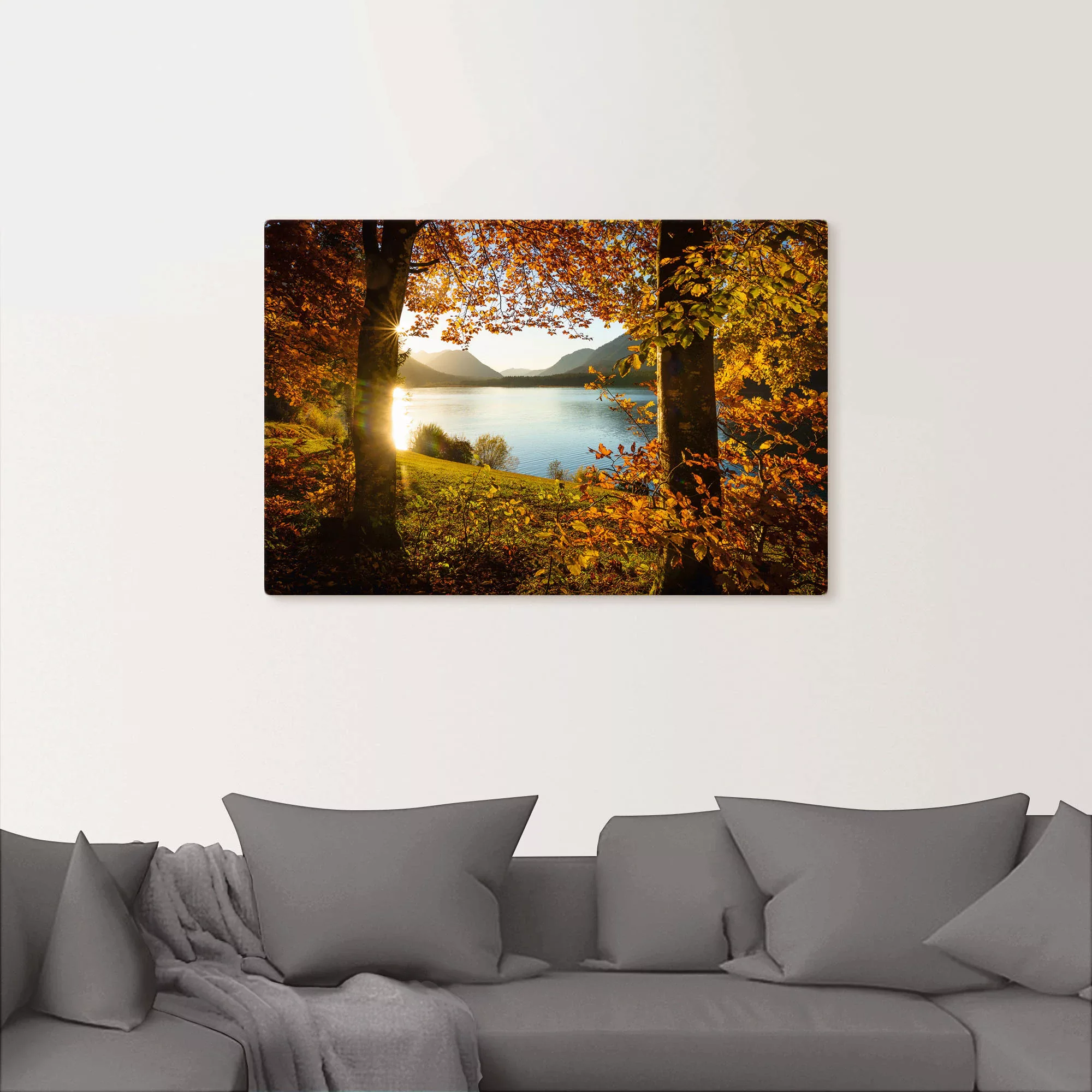 Artland Wandbild »Herbst am Sylvensteinsee«, Gewässer, (1 St.), als Alubild günstig online kaufen