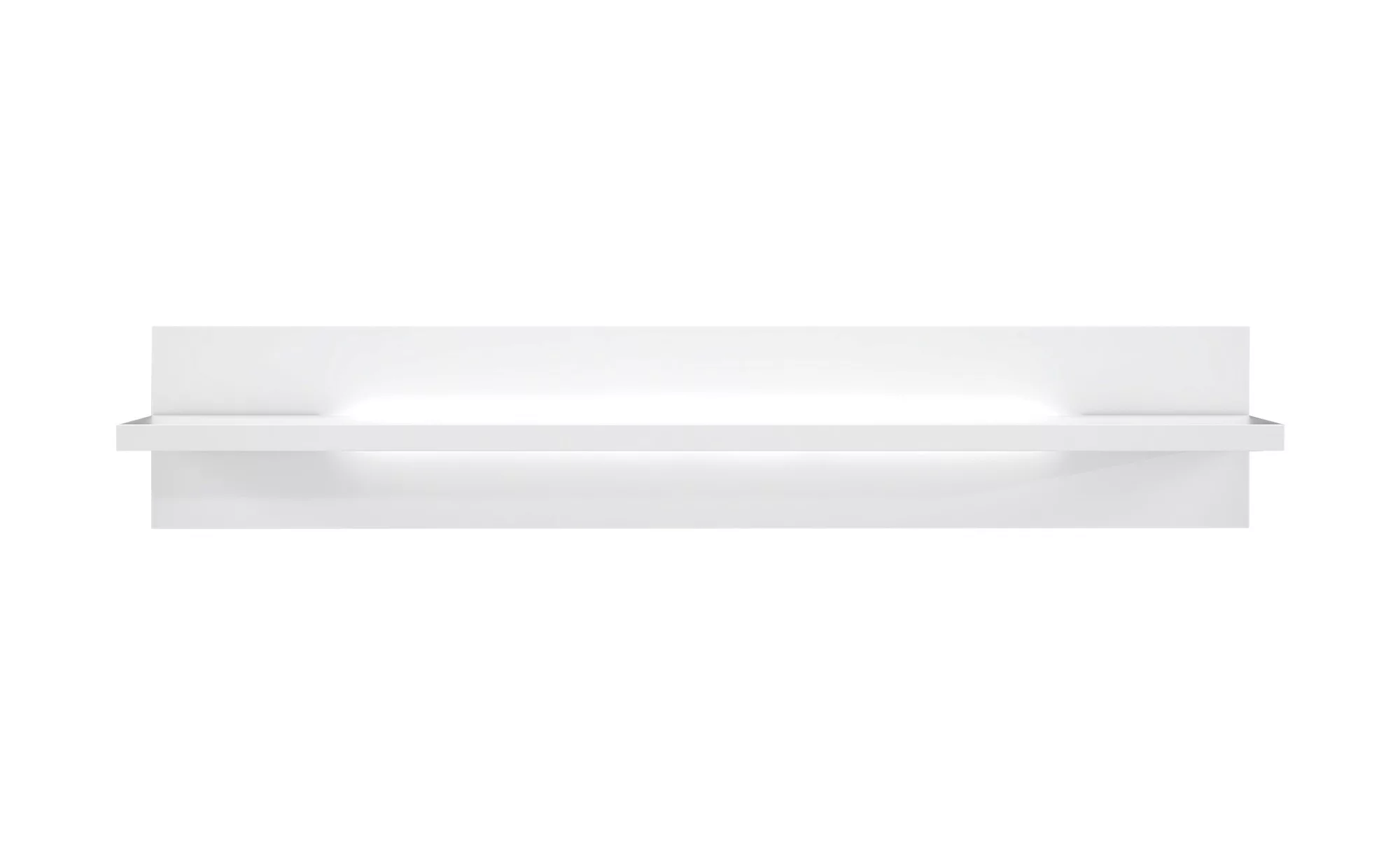 Wandregal inkl LED Beleuchtung L-Light von Forte Weiss Hochglanz günstig online kaufen