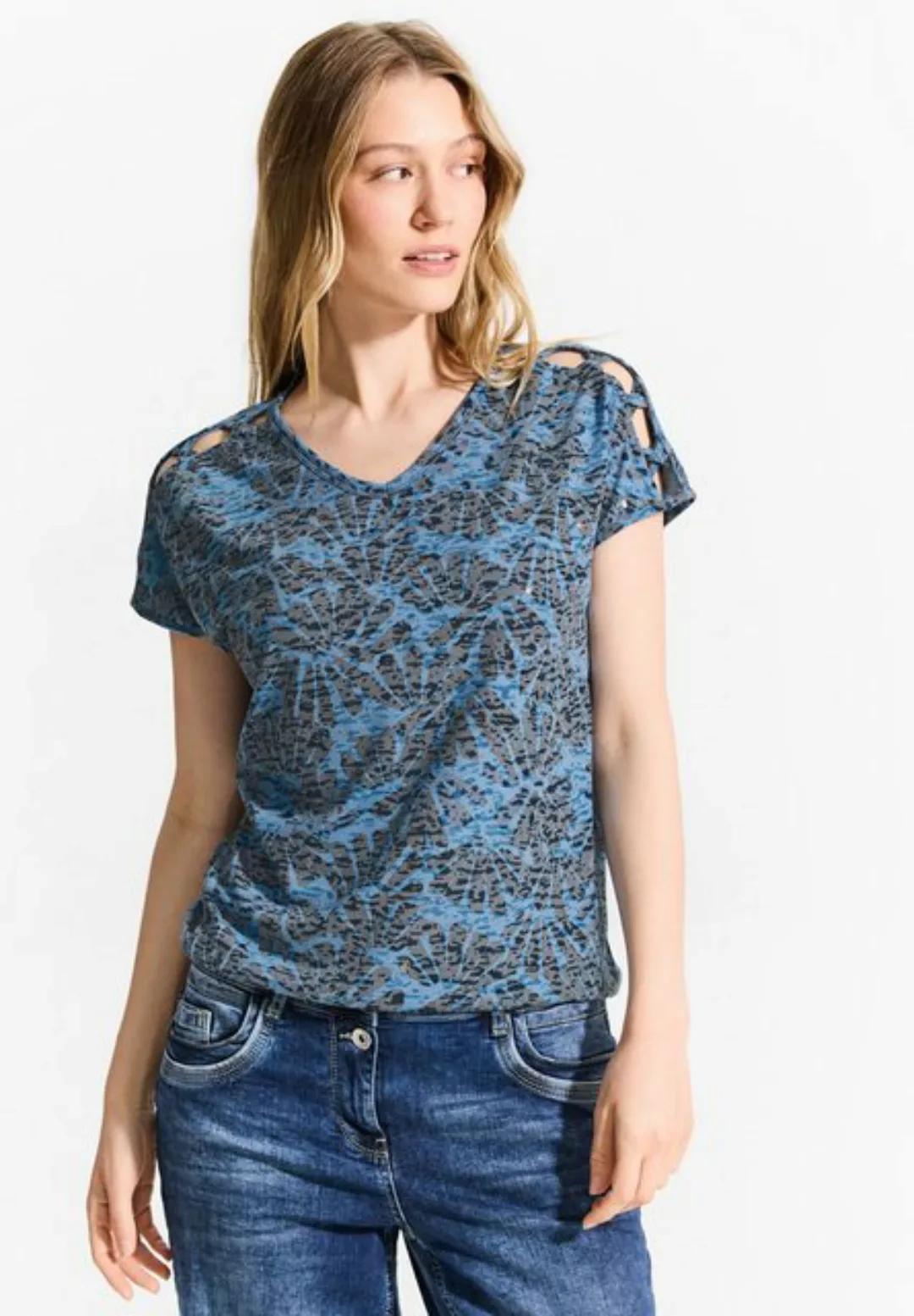 Cecil T-Shirt mit Burnout-Optik günstig online kaufen