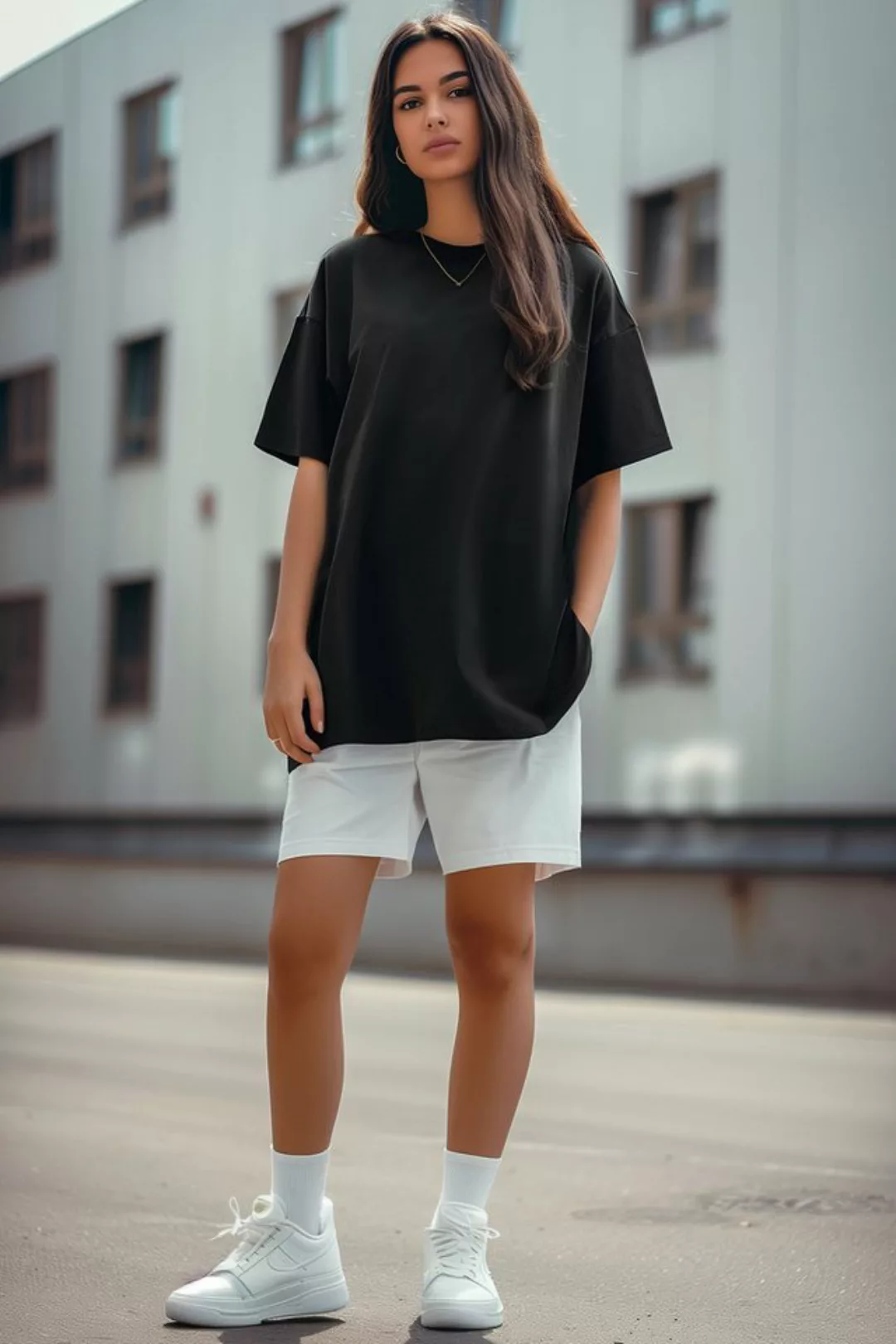 Reichstadt Oversize-Shirt Casual T-Shirt 24RSW058 Black M in kräftigen Farb günstig online kaufen