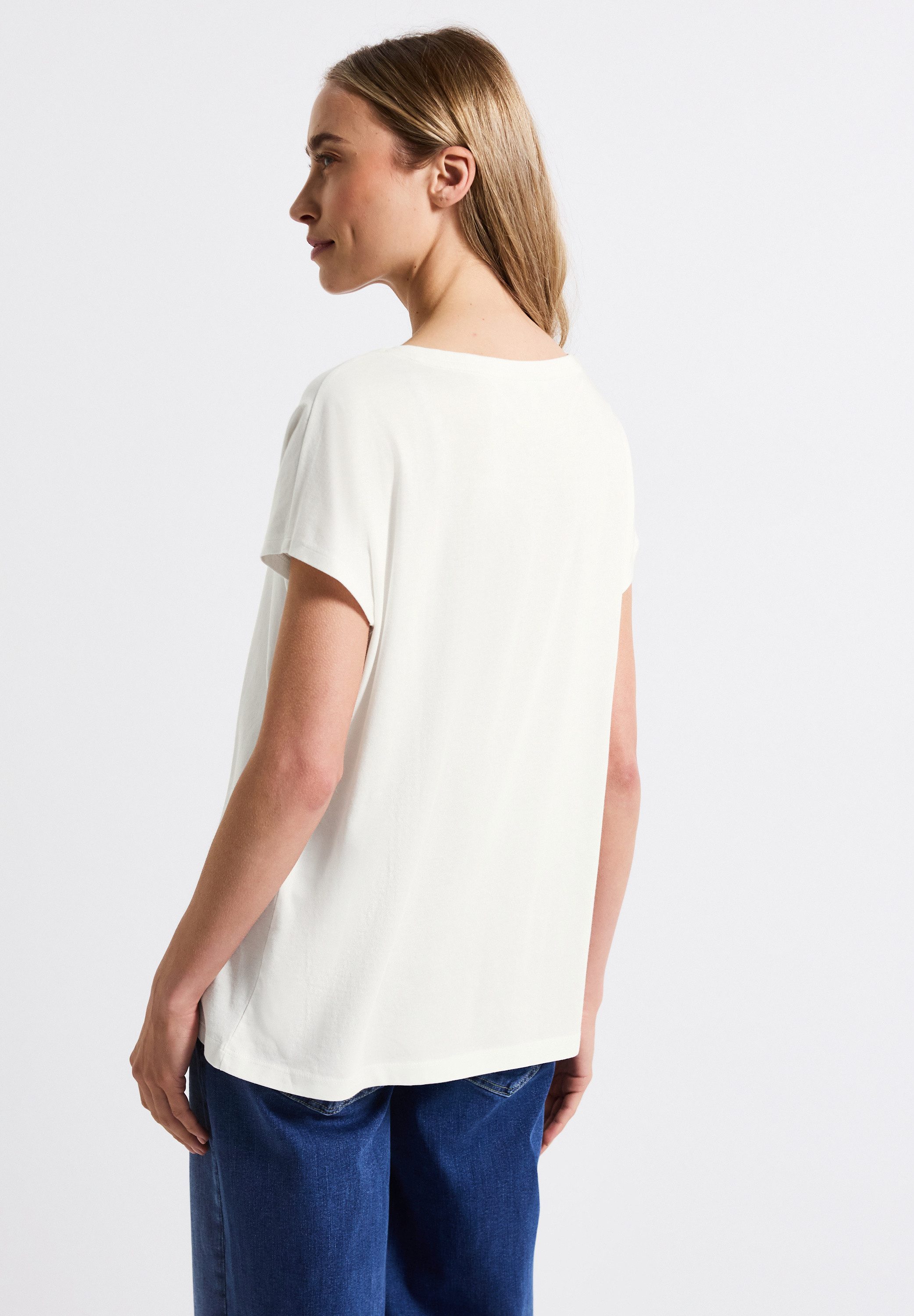 STREET ONE T-Shirt, mit Materialmix günstig online kaufen