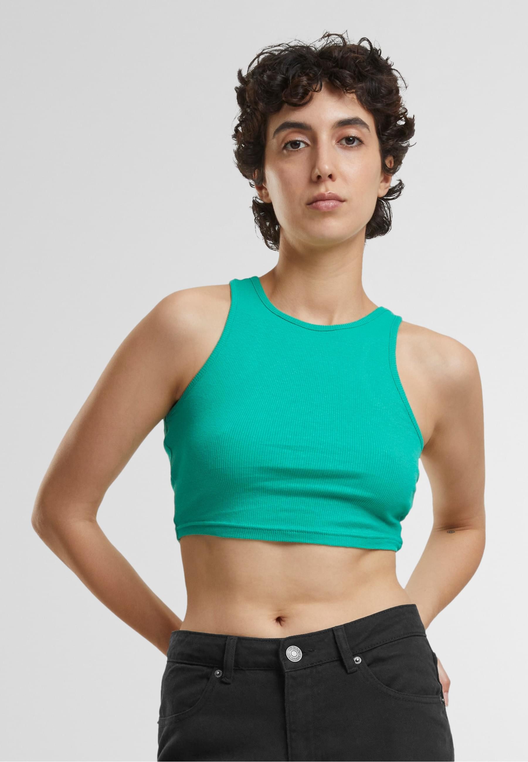 URBAN CLASSICS Muskelshirt "Urban Classics Damen Ladies Cropped Rib Top", ( günstig online kaufen