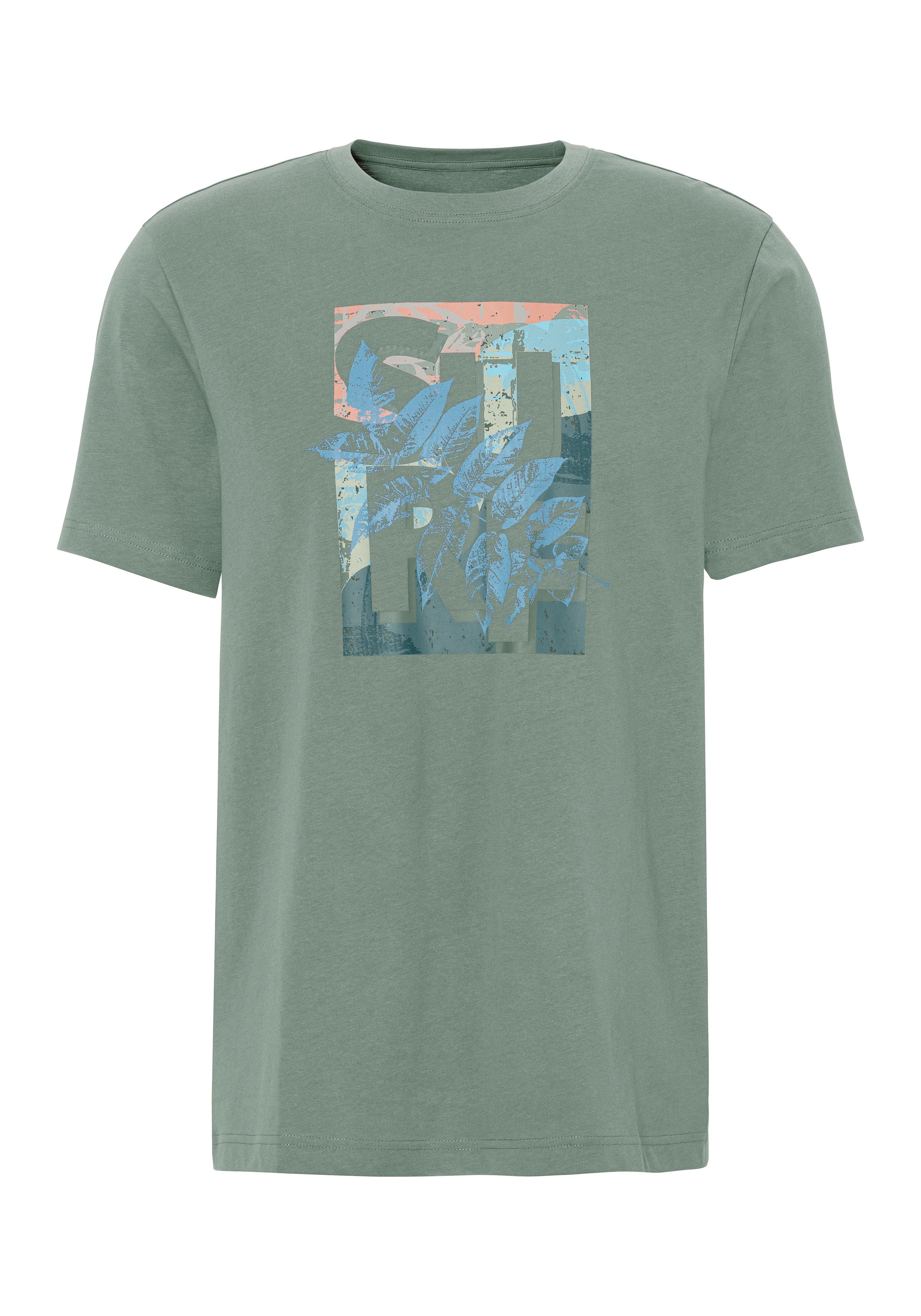 John Devin T-Shirt, Rundhalsshirt mit Surf -Aufdruck aus reiner Baumwolle günstig online kaufen