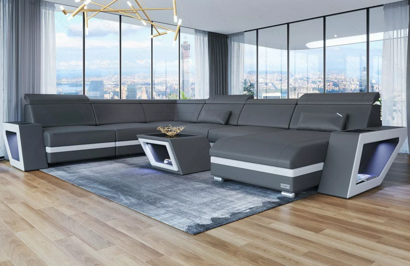 Sofa Dreams Wohnlandschaft XXL Ledersofa Catania Mini, Designersofa, Sofa m günstig online kaufen