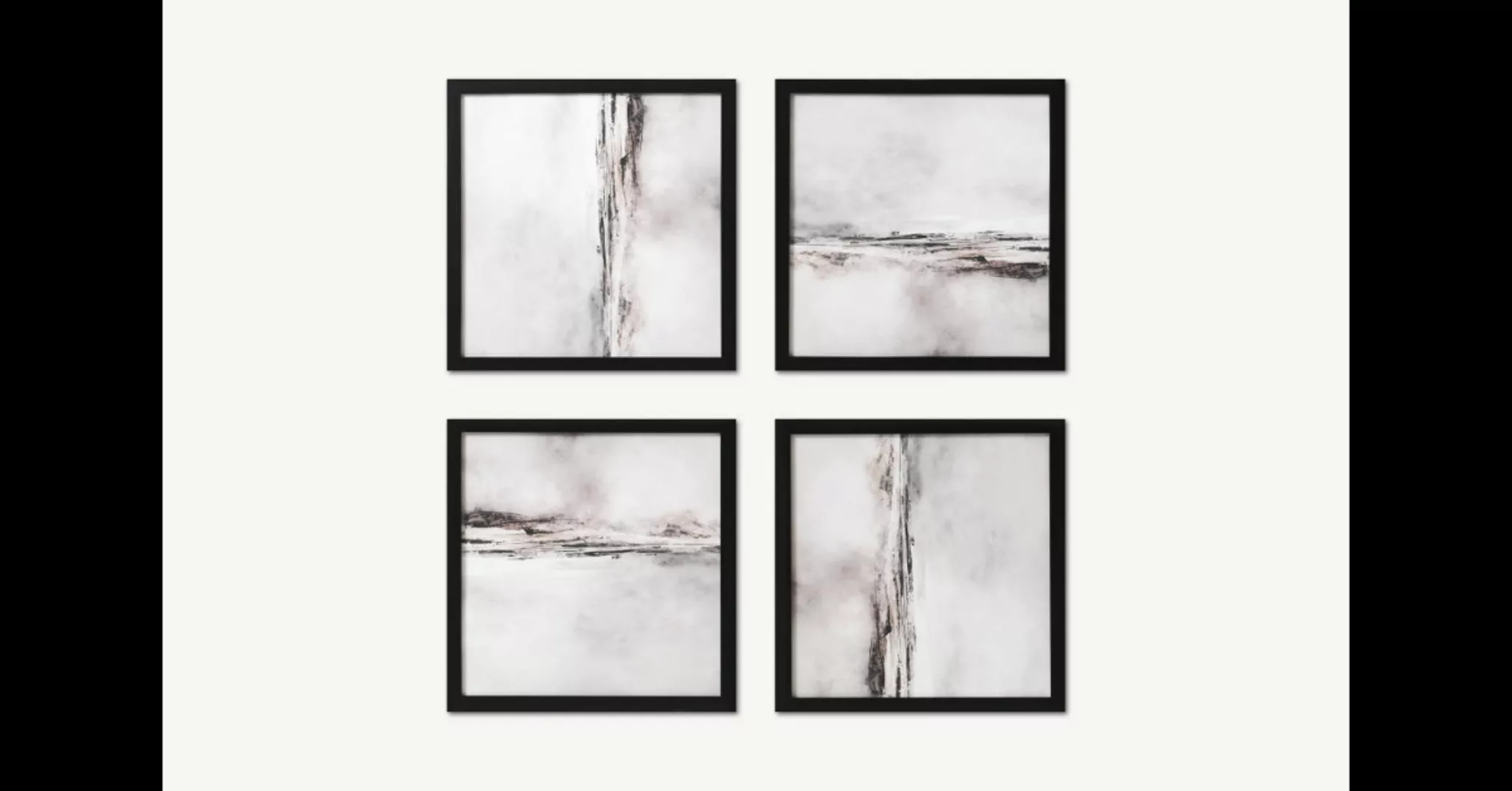 4 x Dan Hobday 'Soft Abstract' gerahmte Kunstdrucke (40 x 40 cm) - MADE.com günstig online kaufen